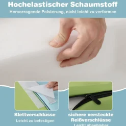 10 TLG. Schaumstoff Bausteine zum Klettern & Rutschen Weiche Softbausteine Blau + Grau