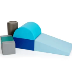 6 tlg.Softbausteine Kinder Großbausteine Riesenbausteine Schaumstoffbausteine Blau