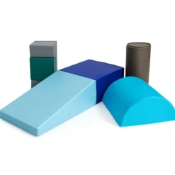 6 tlg.Softbausteine Kinder Großbausteine Riesenbausteine Schaumstoffbausteine Blau