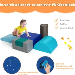 6 tlg.Softbausteine Kinder Großbausteine Riesenbausteine Schaumstoffbausteine Blau
