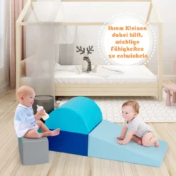 6 tlg.Softbausteine Kinder Großbausteine Riesenbausteine Schaumstoffbausteine Blau