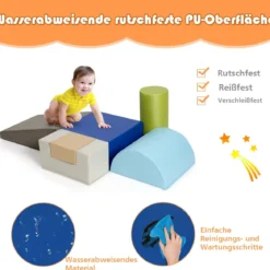 6 tlg. Softbausteine Kinder Großbausteine Riesenbausteine Schaumstoffbausteine Braun