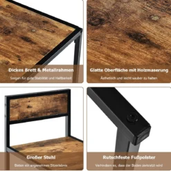 3 tlg. Tischgruppe Essgruppe Bartisch-Set Küchentisch Esstisch Tisch + 2 Stühle Antik