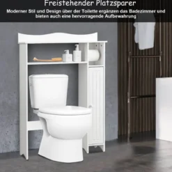 Toilettenregal Überbauregal Badezimmerregal Toilettenschrank Weiß