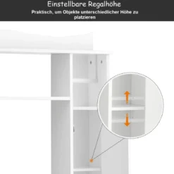 Toilettenregal Überbauregal Badezimmerregal Toilettenschrank Weiß