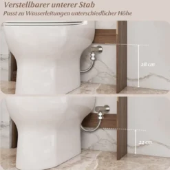 Toilettenschrank mit 2-Türschrank & 6 Offenen Fächern & Taschentuchbox Überbauschrank Grau