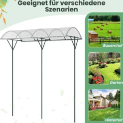 Tomatendach mit Regendichtem PE-Dach & Windseile & Bodennägel Metall Schutzdach