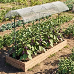 Tomatendach mit Regendichtem PE-Dach & Windseile & Bodennägel Metall Schutzdach