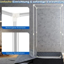 Tragbare Dampfsauna-Box mit Klappbarer Stuhl & Matte Persönliches Heim-Spa Schwarz