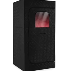 Tragbare Dampfsauna-Box mit Klappbarer Stuhl & Matte Persönliches Heim-Spa Schwarz