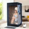 Tragbare Dampfsauna-Box mit Klappbarer Stuhl & Matte Persönliches Heim-Spa Blau