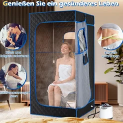 Tragbare Dampfsauna-Box mit Klappbarer Stuhl & Matte Persönliches Heim-Spa Blau