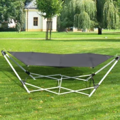Tragbare & klappbare Hängematte abnehmbare klappbare Hängematte 240 x 80 x 73 cm Schwarz