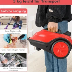 Tragbarer Dampfreiniger 2000W Hochdruck-Dampfreiniger mit 15-teiligem Zubehör vielseitiger Dampfmopp Rot