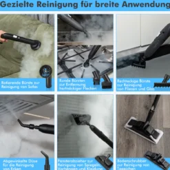 Tragbarer Dampfreiniger 2000W Hochdruck-Dampfreiniger mit 15-teiligem Zubehör vielseitiger Dampfmopp Weiß