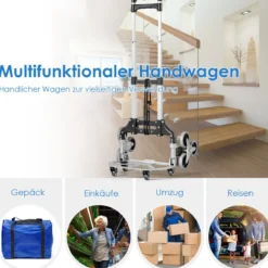 Tragbarer faltbarer Handwagen Handkarre Transportkarre Sackkarre Schwarz + Silber