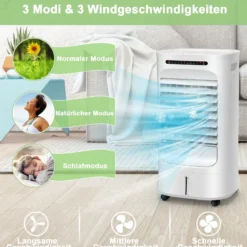 Tragbarer 3 in 1 Verdunstungsluftkühler mit Ventilator & Luftbefeuchter Weiß