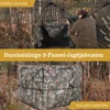 Tragbarer 360° Jagdunterstand 2-teiliges Pop-up-Jagdzelt mit Tragetasche einseitig durchsichtiges Tarnzelt Camouflagefarbig
