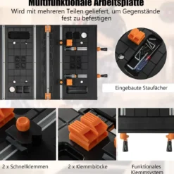 Tragbarer klappbarer Arbeitstisch Sägebock bis 454kg Werktisch bis 200kg für Werkstatt Garage Heim- und Handwerker