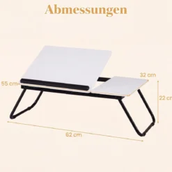 Tragbarer Laptoptisch Klappbarer Computerständer für Sofa & Bett Multifunktionaler Laptoptisch Weiß