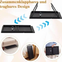 Tragbarer Laptoptisch Klappbarer Computerständer für Sofa & Bett Multifunktionaler Laptoptisch Schwarz