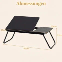 Tragbarer Laptoptisch Klappbarer Computerständer für Sofa & Bett Multifunktionaler Laptoptisch Schwarz