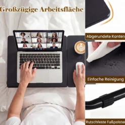 Tragbarer Laptoptisch Klappbarer Computerständer für Sofa & Bett Multifunktionaler Laptoptisch Schwarz