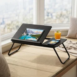 Tragbarer Laptoptisch Klappbarer Computerständer für Sofa & Bett Multifunktionaler Laptoptisch Schwarz
