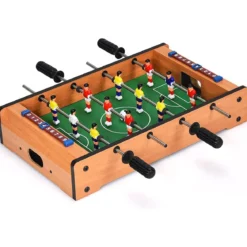 Tragbarer Mini Tischkicker aus Holz Fußballspiel für den Familienabend 50,5 x 31 x 10 cm