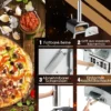 Tragbarer Outdoor-Pizzaofen Holzbefeuerter Hinterhof-Pizzamaker Silber + Schwarz