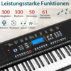 Tragbares elektronisches Keyboard mit 61 Tasten & Ständer & Hocker & Mikrofon Digitalpiano