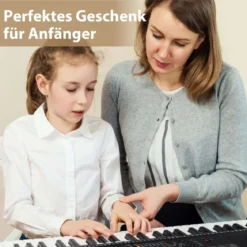 Tragbares Elektronisches Keyboard mit 61 Tasten & Ständer & Hocker Komplettes Digitalpiano
