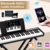 Tragbares Elektronisches Keyboard mit 61 Tasten & Ständer & Hocker Elektroklavier Digitale Keyboard