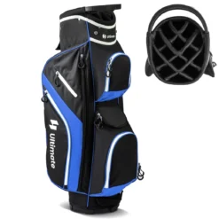Tragbares Golf Cart Bag mit 14 er Unterteilung & Regenhaube Golfbag Leichte Golftasche Blau