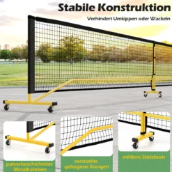 tragbares Pickleball Netz mit Rollen 6,7 m Pickleball-System in offizieller Größe mit Metallrahmen