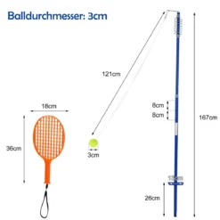 Tragbares Tetherball-Set 3-stufig höhenverstellbares Set mit Ball Twistball Set