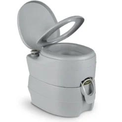 Tragbare Toilette kompakte Innen- und Außenkommode mit 20L abnehmbarem Abfalltank Grau