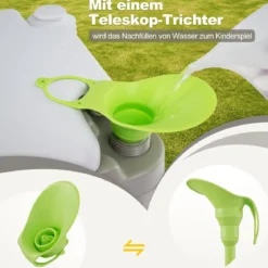 Tragbare Toilette mit 20 L Abfalltank kompakte Reise-WC mit Spülpumpe & Teleskoptrichter Grau