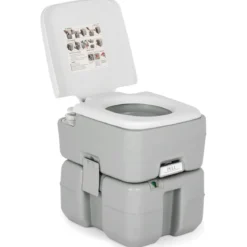 tragbare Toilette Outdoor-Campingtoilette 41,5 cm x 36,5 cm x 42 cm Grau mit Wasserstandsanzeige auslaufsicher bis 200 kg belastbar