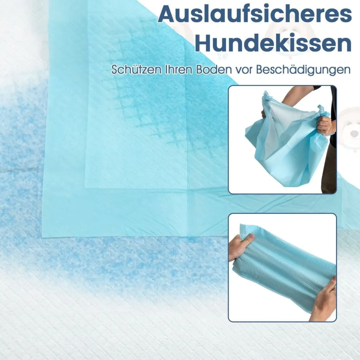 Trainingsunterlagen Hunde, Auslaufsicheres 6-lagiges Design, Welpenunterlagen Puppy-Pads (76 x 76 cm 150 Stück)