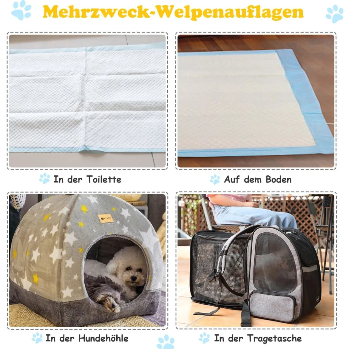 Trainingsunterlagen Hunde Auslaufsicheres 5-lagiges Design 100 Stück 60 x 90 cm