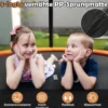 Trampolin outdoor mit Leiter Gartentrampolin rund mit Sicherheitsnetz Randabdeckung & Metallrahmen Ø366cm Orange