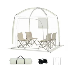 Transparentes Kuppelzelt 215 x 215 cm 2-4 Personen 540° Panorama Garten Transparent