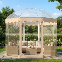 Transparentes Pop up Zelt für 8-10 Personen mit 540°Blick & Tragetasche Wetterfestes Wurfzelt