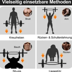 Trap Bar mit 2 Federverschlüsse & Klappbarem Griff Hantelstange Hex Bar Olympic Bar