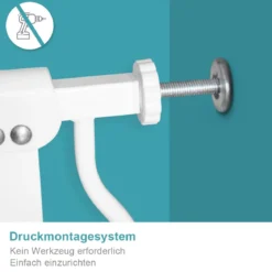 Treppenschutzgitter Schutzgitter ohne Bohrenerweiterbar von 74-98cm Weiß