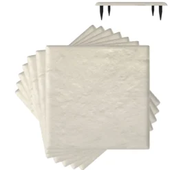 Trittsteine für Garten 8er Set Gehwegplatten 39,5 x 39,5 cm Steinplatten aus Polypropylen ​​für Rasen Garten Wege Beige
