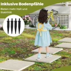 Trittsteine für Garten 8er Set Gehwegplatten 39,5 x 39,5 cm Steinplatten aus Polypropylen ​​für Rasen Garten Wege Beige