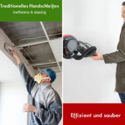 Trockenbauschleifer 750W Elektrischer Deckenschleifer Wandschleifmaschine mit LED-Licht