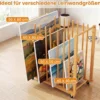 Trocken-Malregal aus Bambus mit 9 Schlitzen Griff & Rollen in Natürlicher Optik 75 x 40 x 81 cm